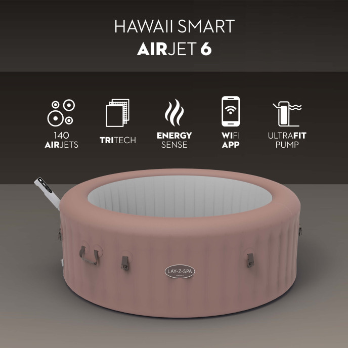 Spa gonflable Lay-Z-Spa Hawaii rond (4 à 6 places) - Wifi