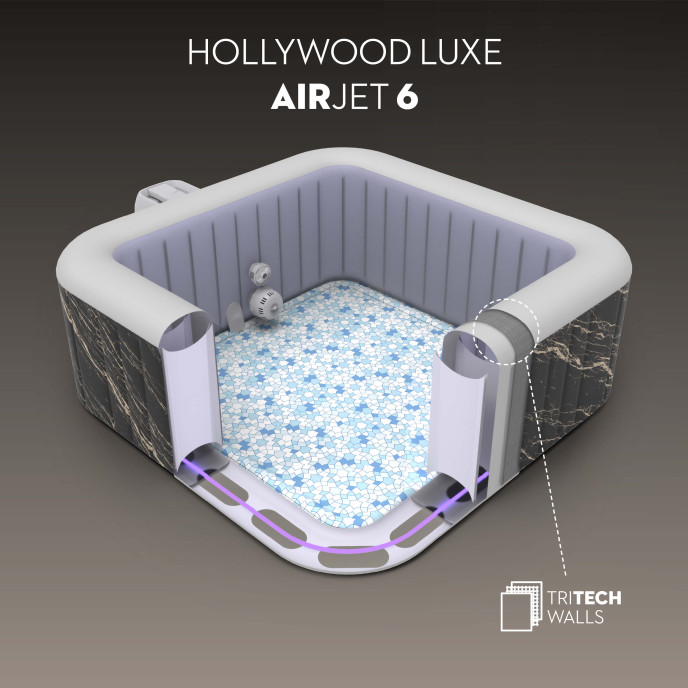 Spa gonflable Lay-Z-Spa Hollywood carré (4 à 6 places)