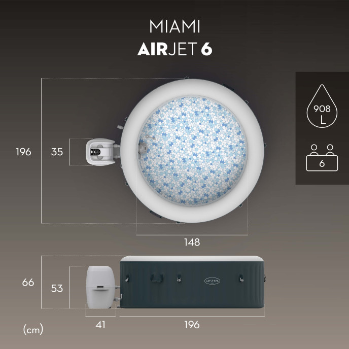 Spa gonflable Lay-Z-Spa Miami rond (4 à 6 places)