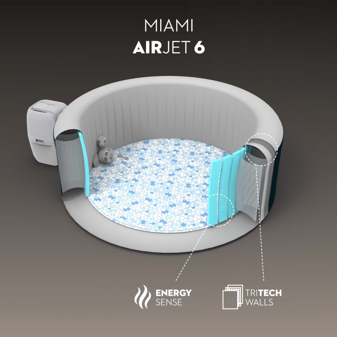 Spa gonflable Lay-Z-Spa Miami rond (4 à 6 places)
