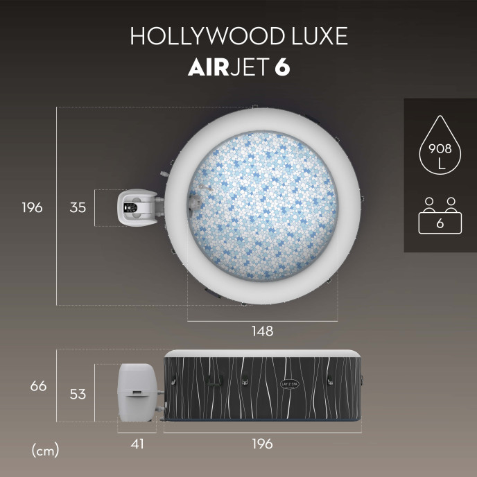 Spa gonflable Lay-Z-Spa Hollywood rond (4 à 6 places)