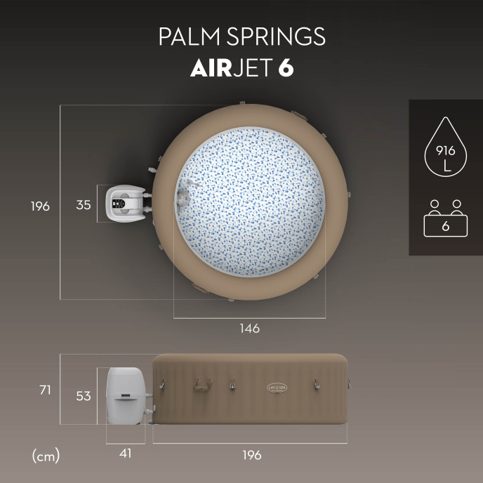 Spa gonflable Lay-Z-Spa Palm Springs rond (4 à 6 places)