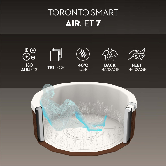 Spa semi-rigide Lay-Z-Spa Toronto rond (5 à 7 places) - Wifi