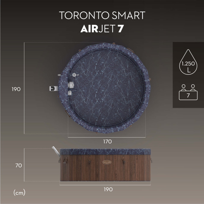 Spa semi-rigide Lay-Z-Spa Toronto rond (5 à 7 places) - Wifi