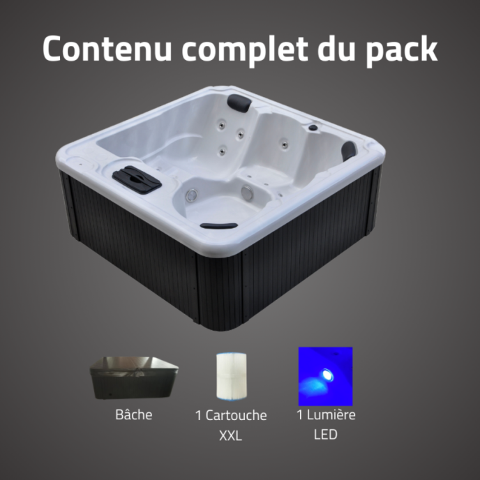 Spa rigide Bestway acrylique carré (3 à 5 places) - Wifi