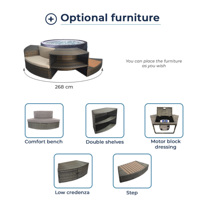Mobilier pour spa Vita 4 places (5 modules)