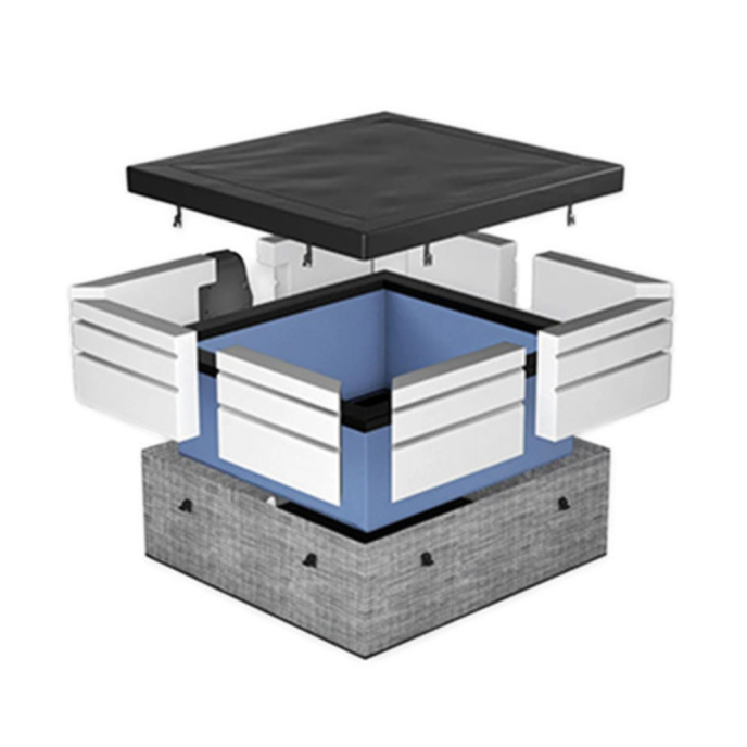 Spa semi-rigide NetSpa Idaho Charcoal Black carré (4 à 6 places) - Wifi