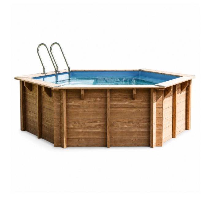Piscine Gre bois Vanille 2 - Ø 400 x H 119 cm (Filtre à sable)