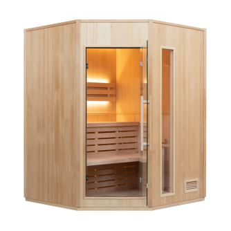 Pack Sauna Zen 3C Angulaire (Poêle 4,5 kW) - 3 à 4 personnes