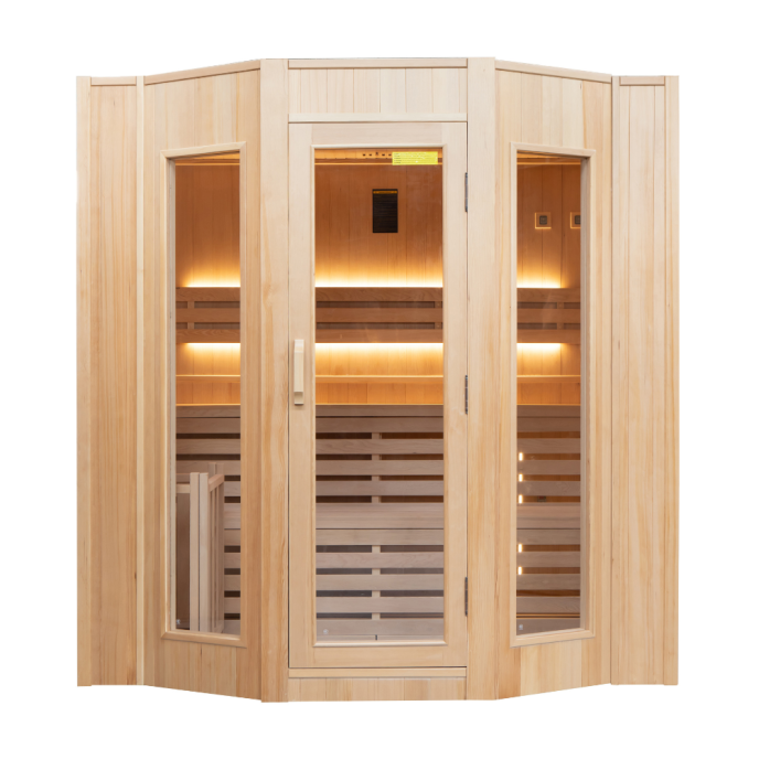 Pack Sauna Traditionnel Zen 4 France Sauna + poêle 6 kW et pierres (4 places)