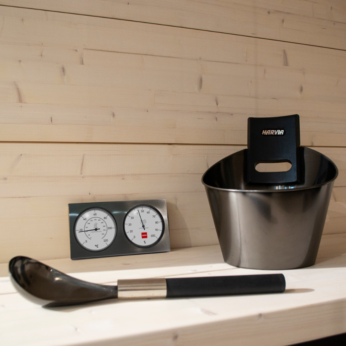 Kit Seau Louche Hygromètre Thermomètre (noir)