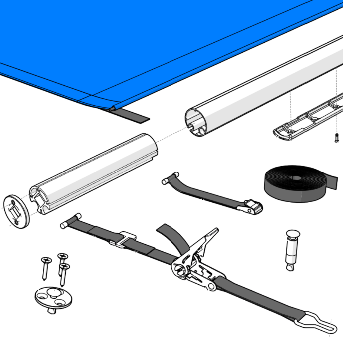 Bâche à barres de sécurité piscine Access 580g/m²