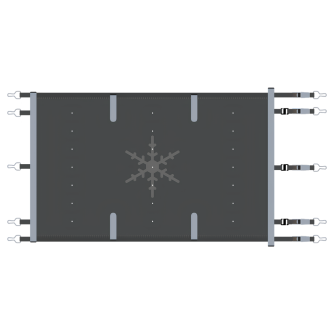 Bâche à barres Summum Beige opaque pour piscine 11 x 5 m