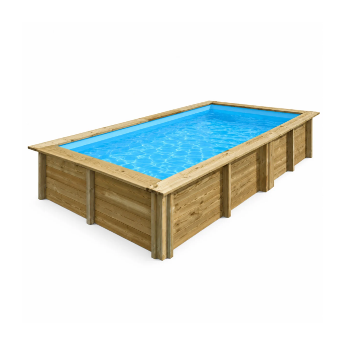 Piscine Gre bois Lemon - 375 x 200 x H 68 cm (Filtre à cartouche)