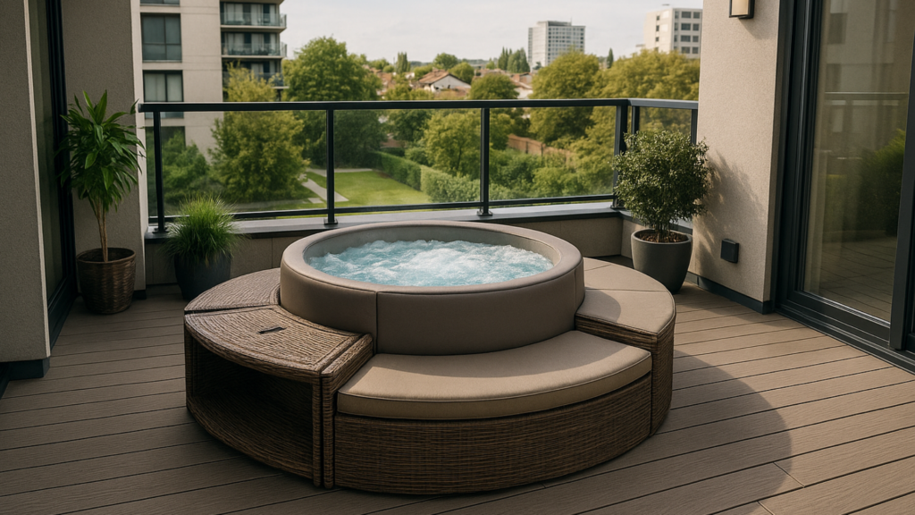 Spa Semi Rigide : Où l’installer ? Terrasse, balcon, intérieur ? spa semi rigide installation balcon
