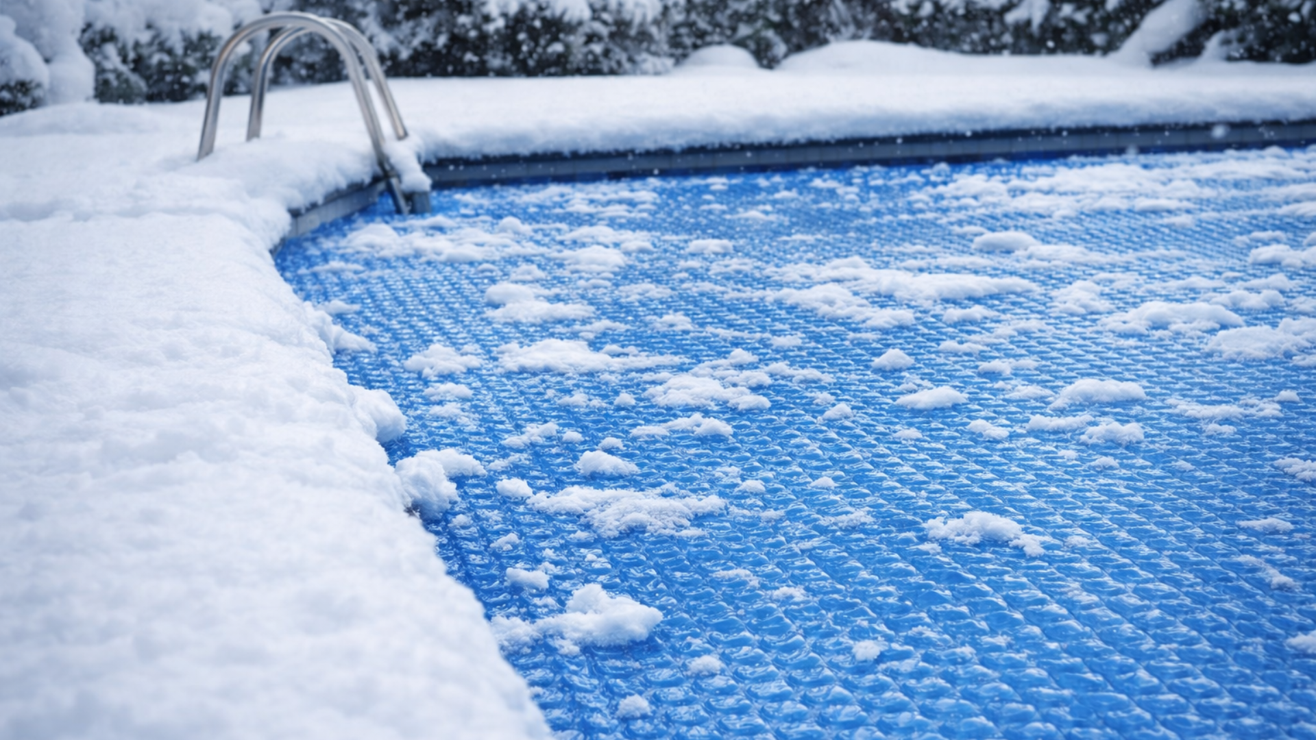 Bâche à bulles en hiver