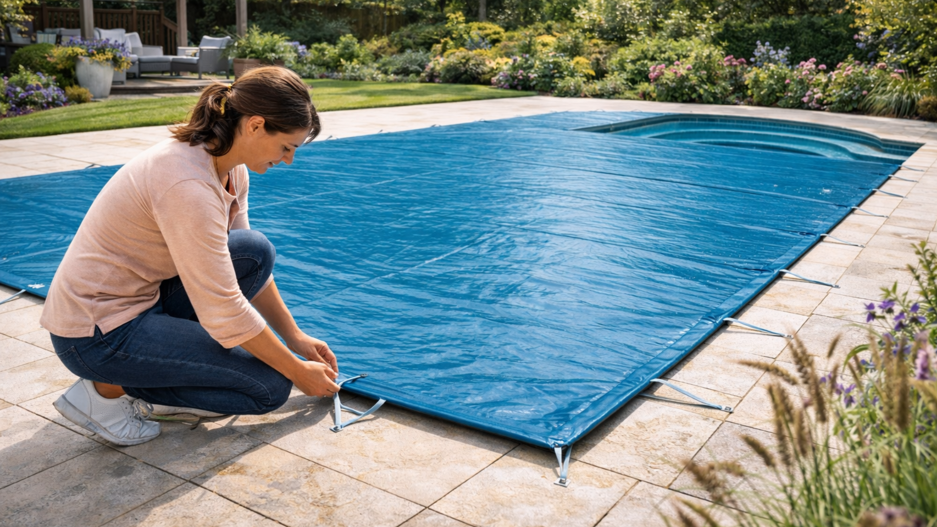 Accueil Installation d'une bâche d'hivernage