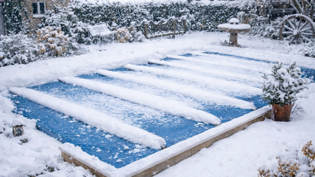 utilisation de la bâche à barres en hiver