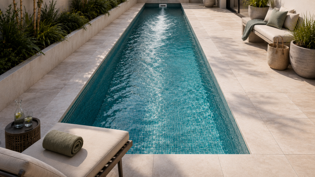 Mini-Piscine : Combien coûte une Petite Piscine ? mini piscine couloir de nage compact