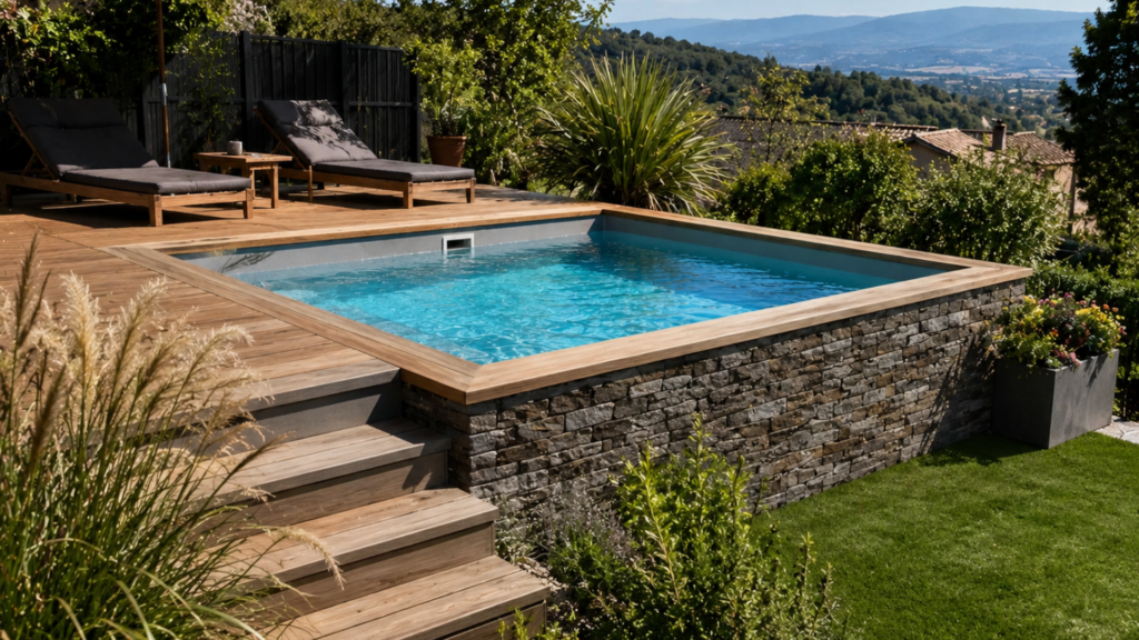 Mini-Piscine : Combien coûte une Petite Piscine ? mini-piscine semi-enterrée