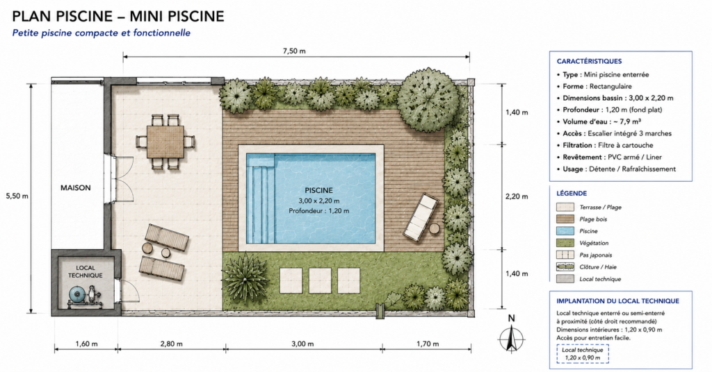 plan mini piscine