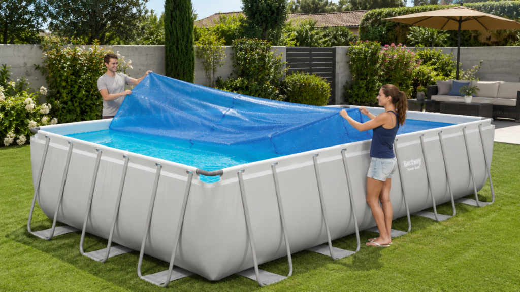 Comment chauffer l'eau d'une Piscine Gonflable ou Tubulaire ? bache a bulles piscine tubulaire