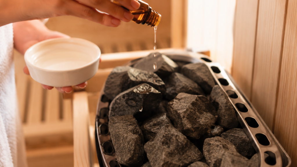 Quels accessoires acheter pour un Sauna ? Huile essentiel Accessoire Sauna