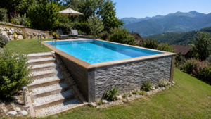 piscine semi enterree