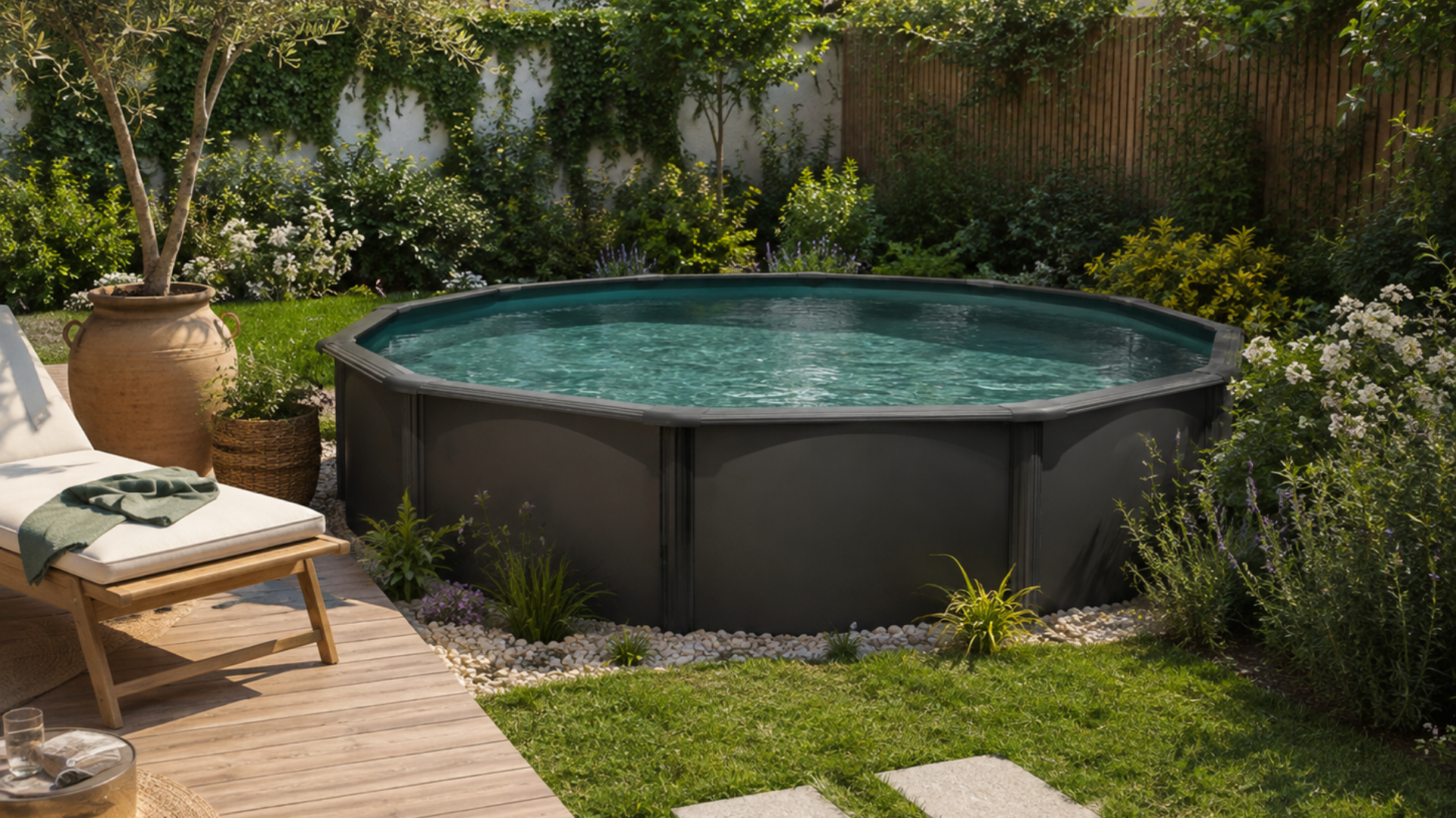 Comment choisir sa Mini Piscine ? Piscine Hors Sol Acier Ronde Anthracite