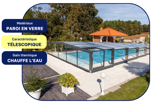 Abri piscine en verre