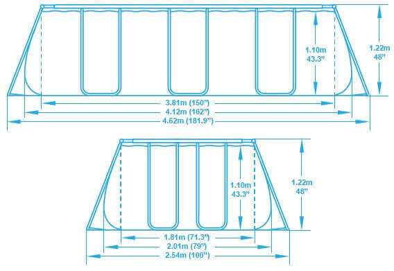 piscine hors-sol Power Steel Frame 412 x 201 h122 cm
