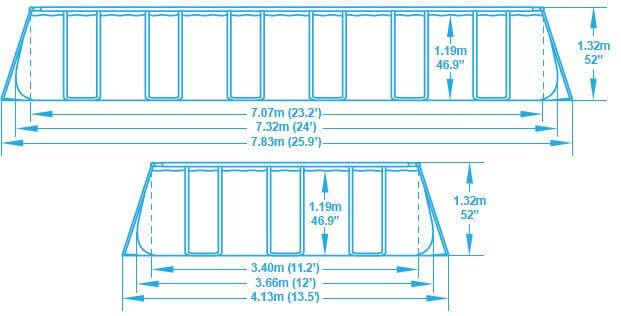 piscine hors-sol Power Steel Frame 732 x 366 x h132cm