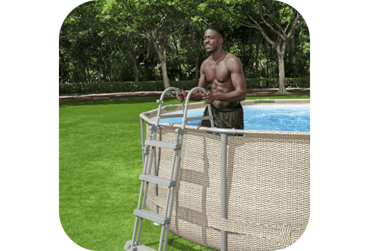 Une échelle hors sol pour piscine robuste et durable