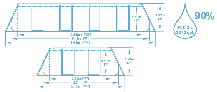 piscine hors-sol Power Steel Frame 404 x 201 x h100 cm
