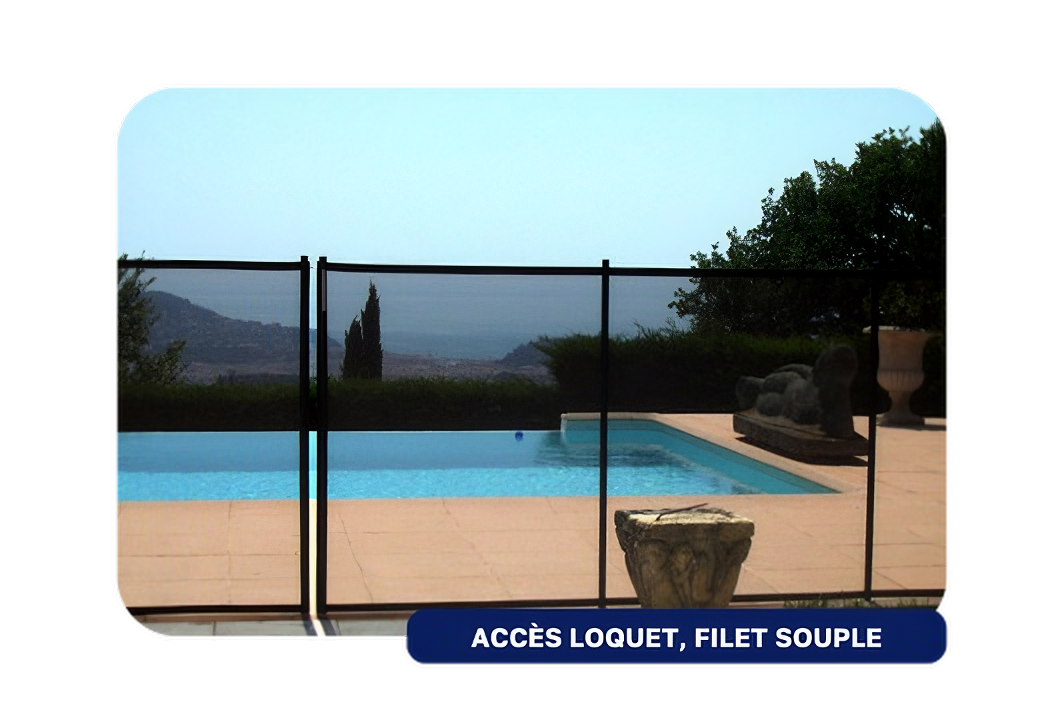 accès filet souple de piscine