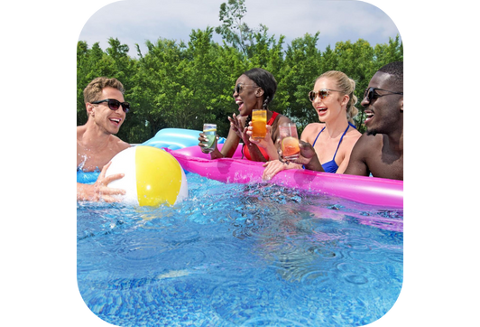 Piscine hors sol Steel Pro Max - Ø 427 x H 122 cm (décor pierre)