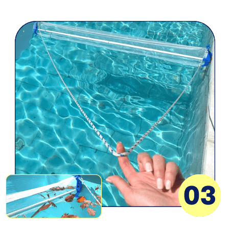 étape 3 passer l'épuisette de piscine