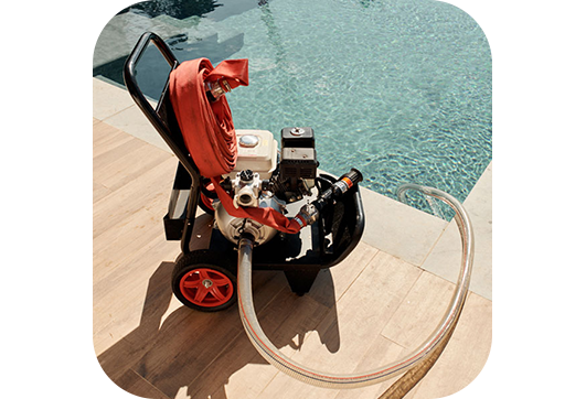 Chariot Moto Pompe Protection incendie Poolsam