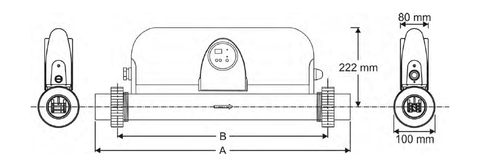 Réchauffeur électrique Zodiac Red Line Plus Dimensions