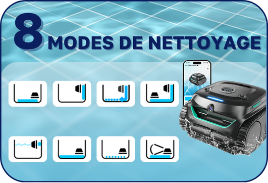 robot piscine piloté avec l'application