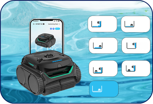 robot piscine piloté avec l'application