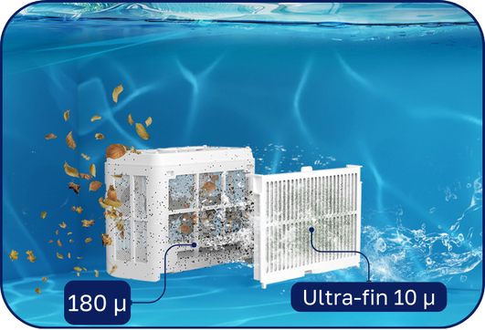 Filtre du Wybot C2 ultra fin en immersion dans l'eau