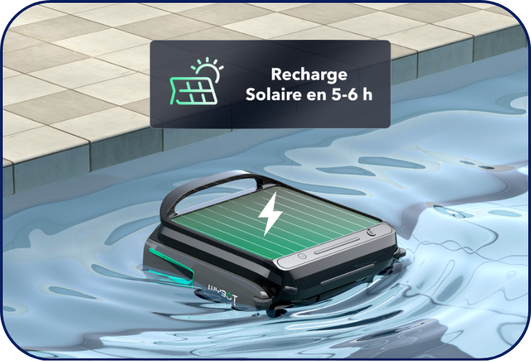 robot piscine de surface charge solaire