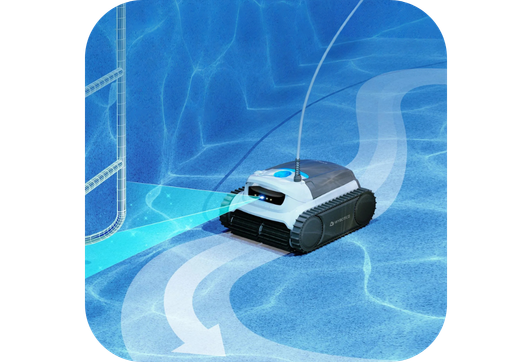 Robot piscine Wybot M1-C en action sur fond et parois