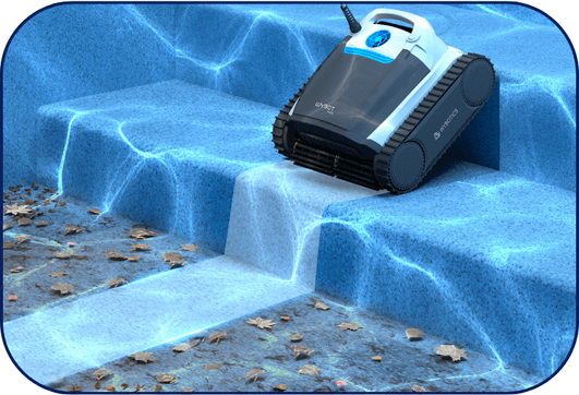 Robot piscine Wybot M1-C en action sur fond et parois