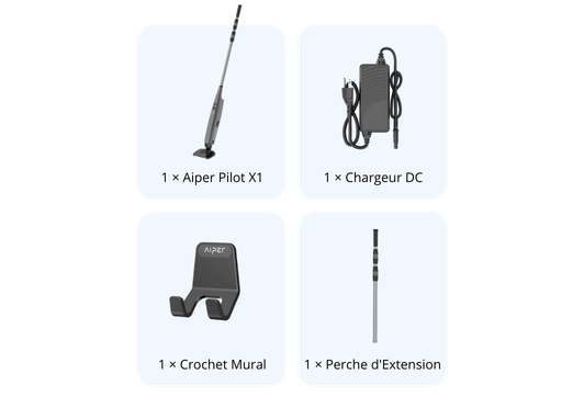 Contenu du kit prêt à l’emploi Aiper Pilot X1