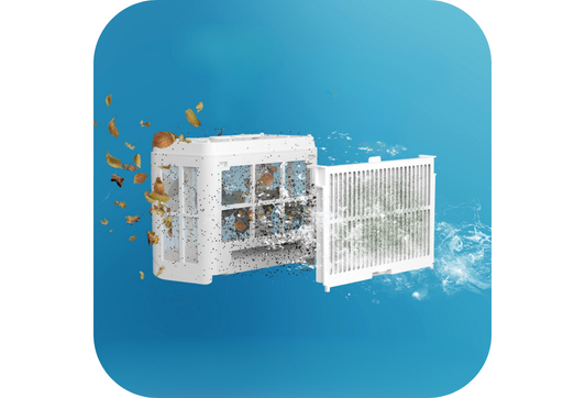 Filtre du Wybot C2 ultra fin en immersion dans l'eau