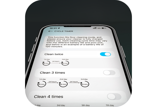 programmation cycle de nettoyage wybot