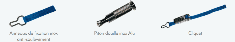 Fixations de la Bâche à barres Excel +