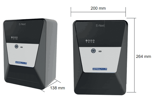 Dimensions du boitier de l'électrolyseur E-Next AstralPool